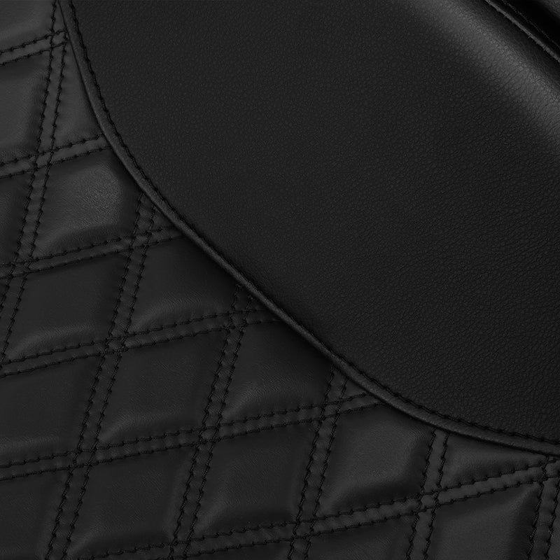 C.C. RIDER Softail Seat Two Piece 2 Up Seat Low Profile Driver Solo Seat Passenger Seat Black Lattice For Harley Softail Fat Boy Cross Bones, 2007-2017