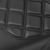 C.C. RIDER Dyna Step Up Seat 2 Up Seat Black Diamond Stitching For Dyna Wide Glide Super Glide, 1996-2003