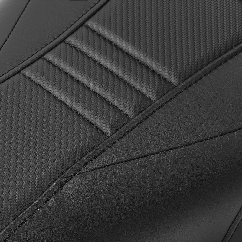 C.C. RIDER Dyna Step Up Seat 2 Up Seat Black Carbon Fiber Stitching For Dyna Wide Glide Super Glide, 1996-2003