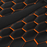 C.C.RIDER Sportster Seat Front Solo Seat Driver Rider Cushion Orange Honeycomb Stitching, 2010-2023 XL models