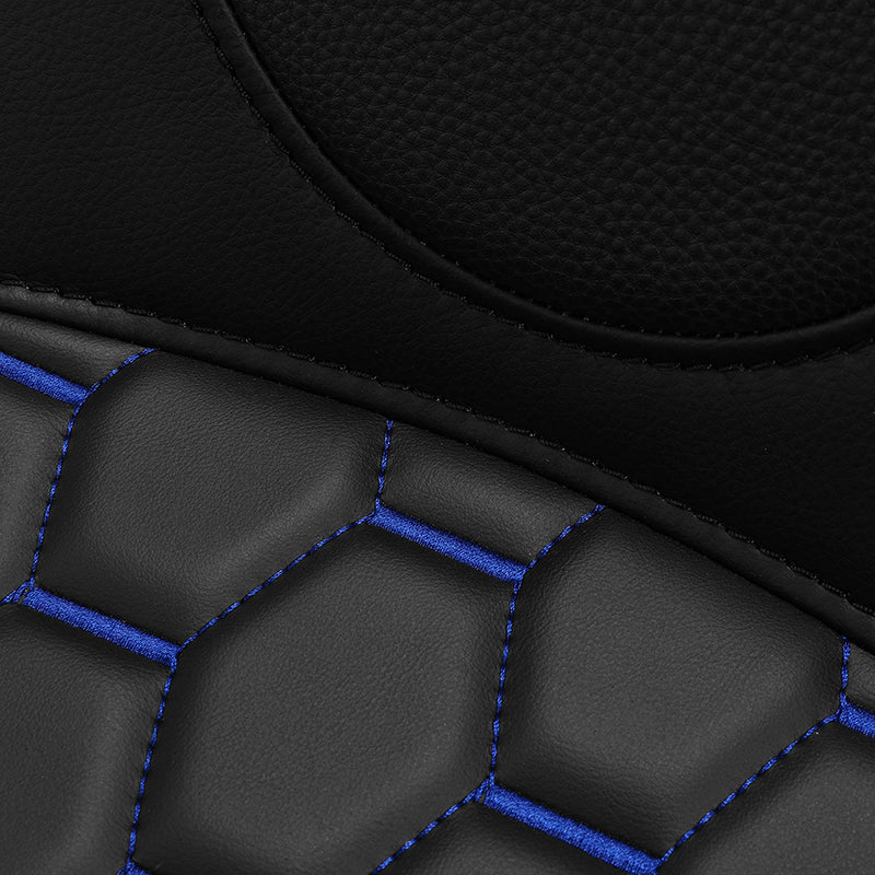 C.C. RIDER Touring Seat Two Piece 2 Up Seat Driver Solo Seat Passenger Seat Blue Honeycomb Stitching For CVO Street Glide CVO Road Glide, 2023-2025
