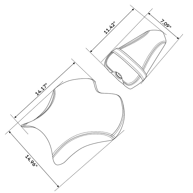 C.C. RIDER YZF R6 Front And Rear Seat Blue Circle Stitiching For YAMAHA YZFR6, 2017-2022