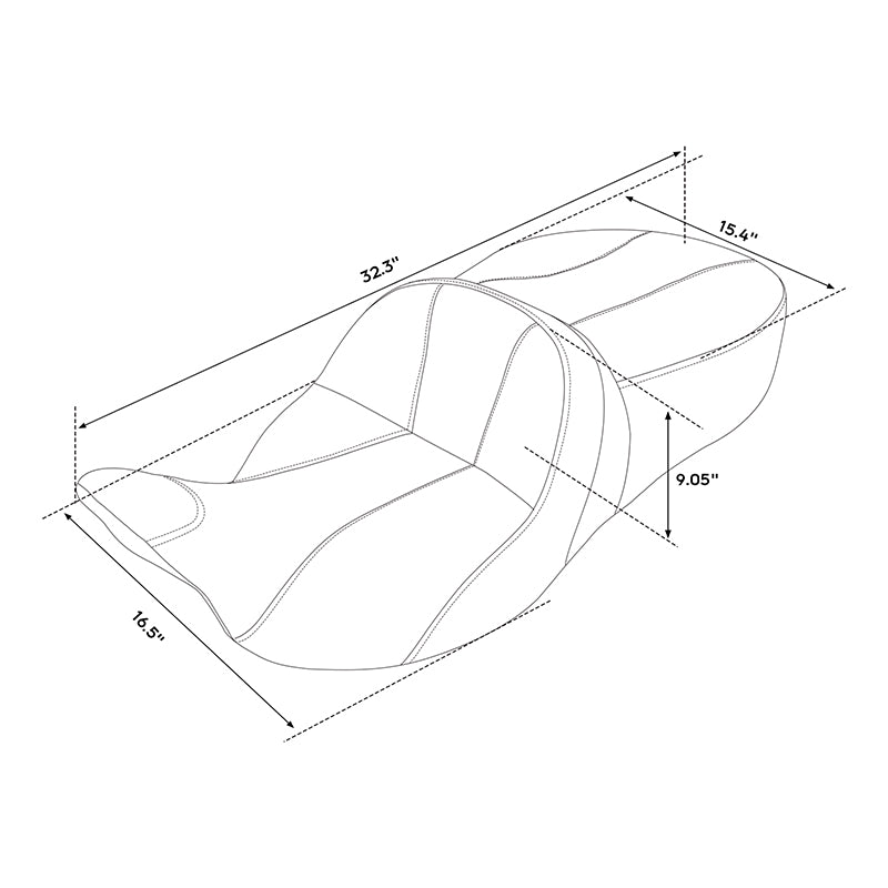 C.C. RIDER Touring Seat Driver Passenger Seat With Backrest For Harley CVO Road Glide Electra Glide Street Glide Road King, Whitish Grey, 2014-2023