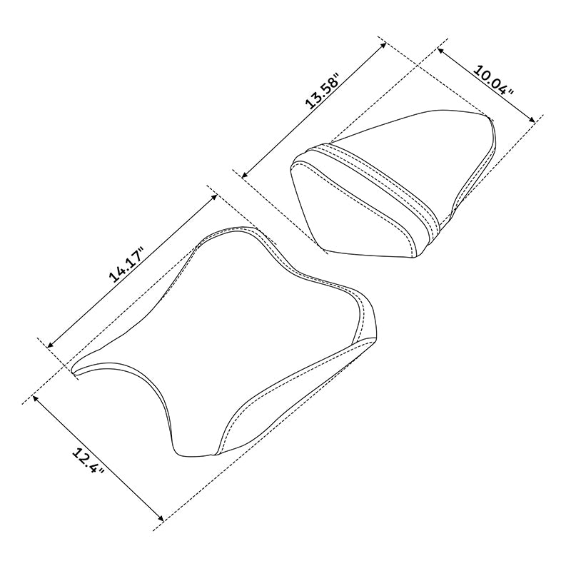 C.C. RIDER Ninja300 EX300 Front And Rear Seat For Kawasaki Black Diamond Stitch, 2013-2017