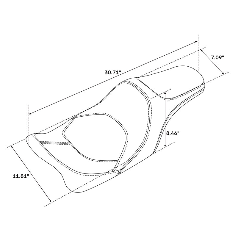 C.C. RIDER Touring Seat 2 Up Seat Driver Passenger Seat Extended Reach Tall Boy Seat Orange Honeycomb Stitching, 2009-2023
