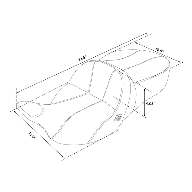 Heated Seat C.C. RIDER Touring Seat 2 Up Seat Driver Passenger Seat For Harley CVO Road Glide Electra Glide Street Glide Road King, 2009-2023