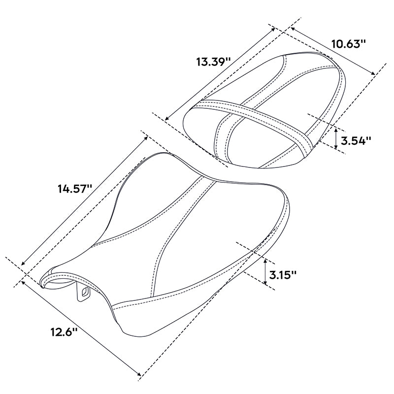 C.C. RIDER GSX-R1000 Front And Rear Seat Fit For SUZUKI GSXR1000 Black Lattice Stitch, 2007, 2008