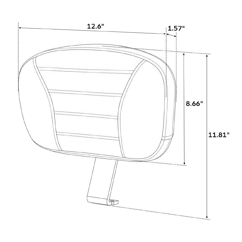 C.C. RIDER Rider Backrest Driver Backrest Pad White Stitching For BMW  R18B R18Transcontinental,2020-2024