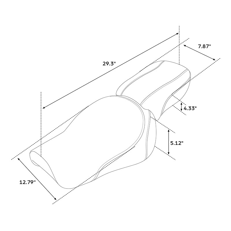 C.C.RIDER Sportster Two Piece Two Up Black Stitching Seat For XL883N Models, 2016-2023