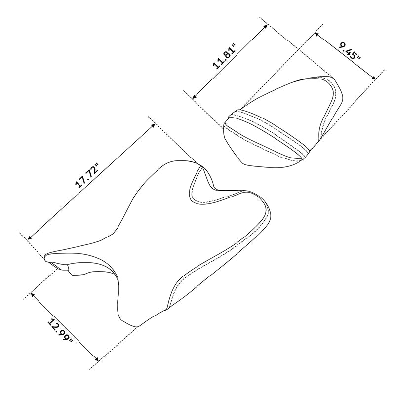 C.C. RIDER YZF R1 Front And Rear Seat For YAMAHA YZFR1 Black Lattice Stitching, 2009-2014