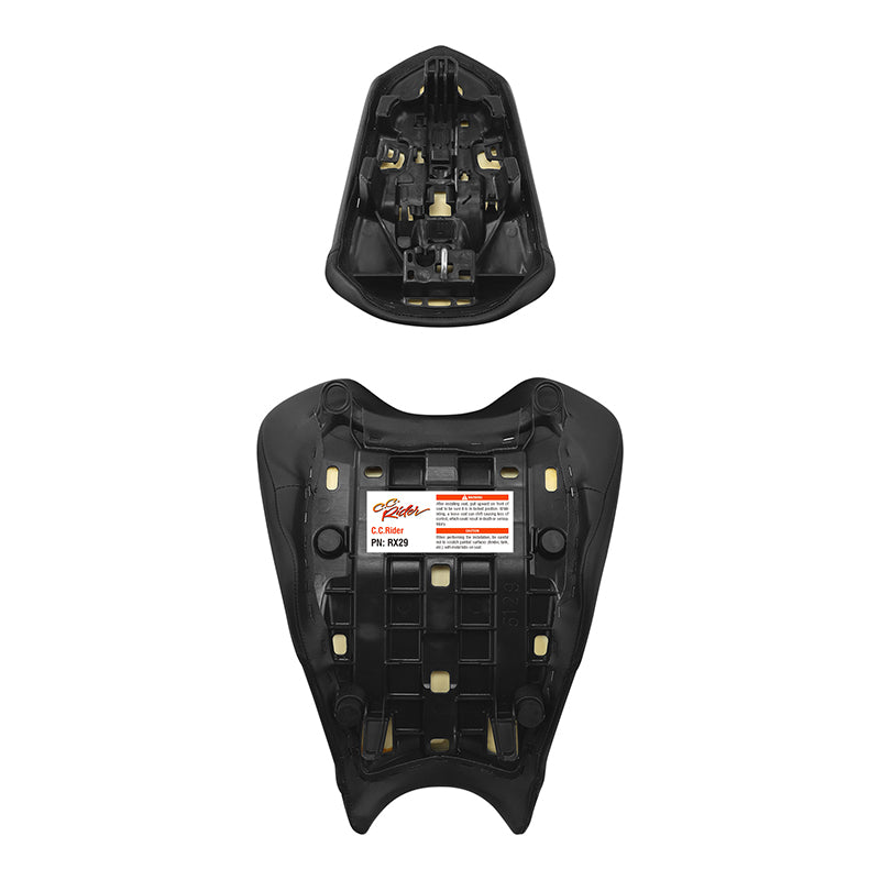 C.C. RIDER CBR1000RR Two Piece Seat Black Lattice For Honda CBR1000RR(SP), 2017-2019