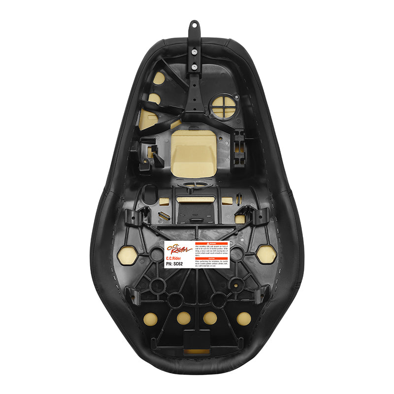 C.C. RIDER Touring Seat One Piece 2 Up Seat Driver Passenger Seat Black Stitching For Street Glide Road Glide, 2023-2025