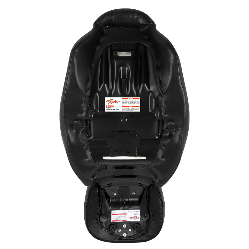 C.C. RIDER Touring Seat Two Piece 2 Up Seat Low Profile Driver Passenger Seat Honeycomb Design For Road Glide Street Glide Road King, 2009-2023