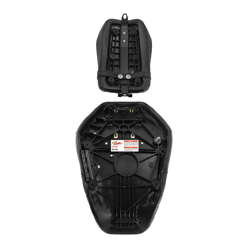 C.C. RIDER Sportster Seat 2 Piece Reach Seat Driver And Passegner Seat Black Honeycomb Fit For Harley Nightster RH975 2022-Later