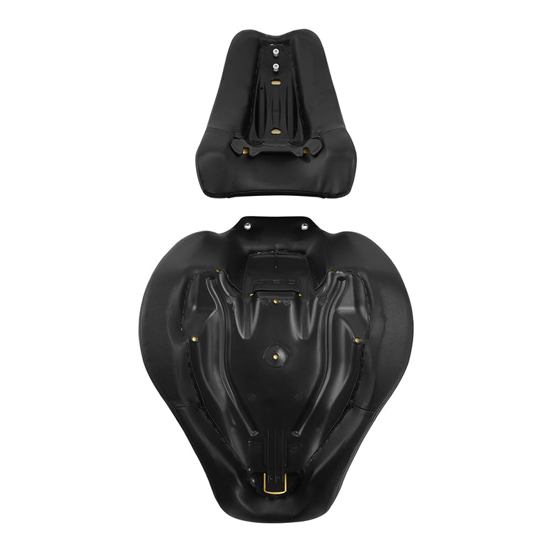 C.C. RIDER Softail Seat Two Piece 2 Up Seat Low Profile Driver Solo Seat Passenger Seat For Harley Softail Fat Boy Cross Bones, 2007-2017