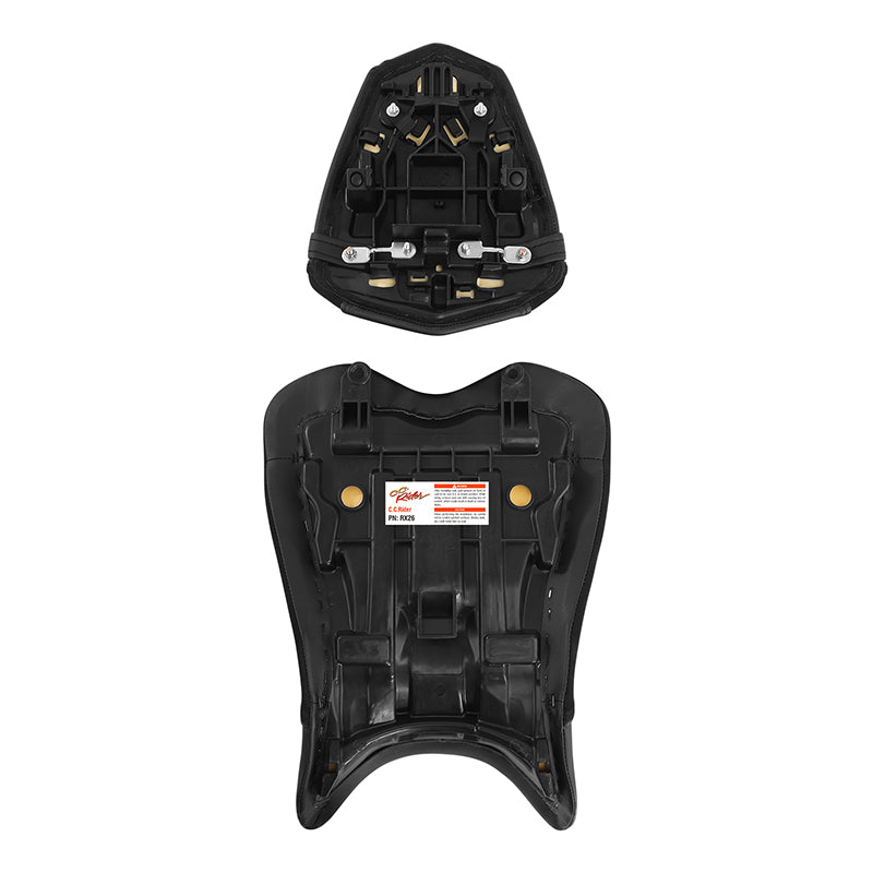 C.C. RIDER YZF R1 Front And Rear Seat For YAMAHA YZFR1 Black Lattice Stitching, 2009-2014