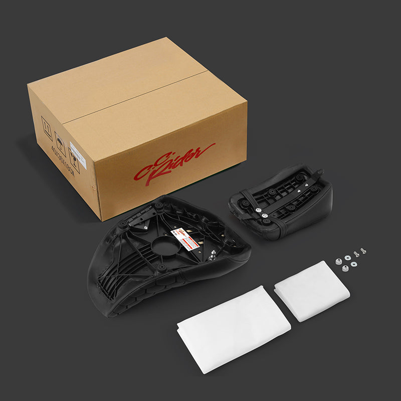 C.C. RIDER Sportster Seat 2 Piece Reach Seat Driver And Passegner Seat Black Honeycomb Fit For Harley Nightster RH975 2022-Later