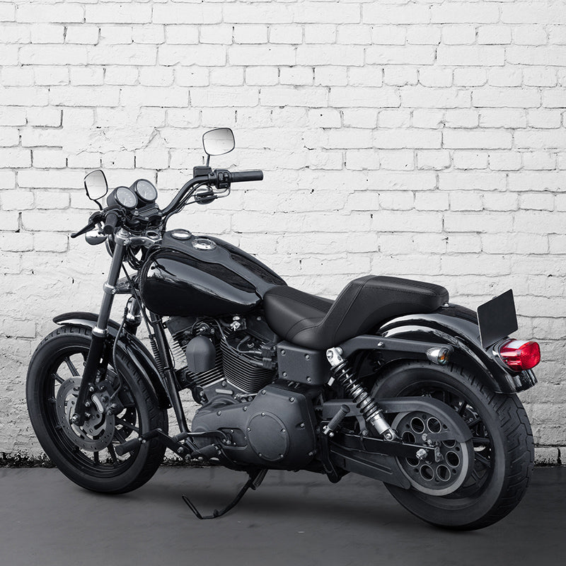 C.C. RIDER Dyna Step Up Seat 2 Up Seat Black Stripes Stitching For Dyna Wide Glide Super Glide, 1996-2003 (Copy)