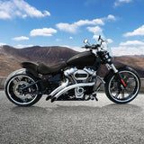C.C.RIDER Custom Short Oval Rear Fender With Orange Lattice Solo Seat in Black Gelcoat Finish For Harley Softail Breakout FXBR FXBRS, 2018-2023