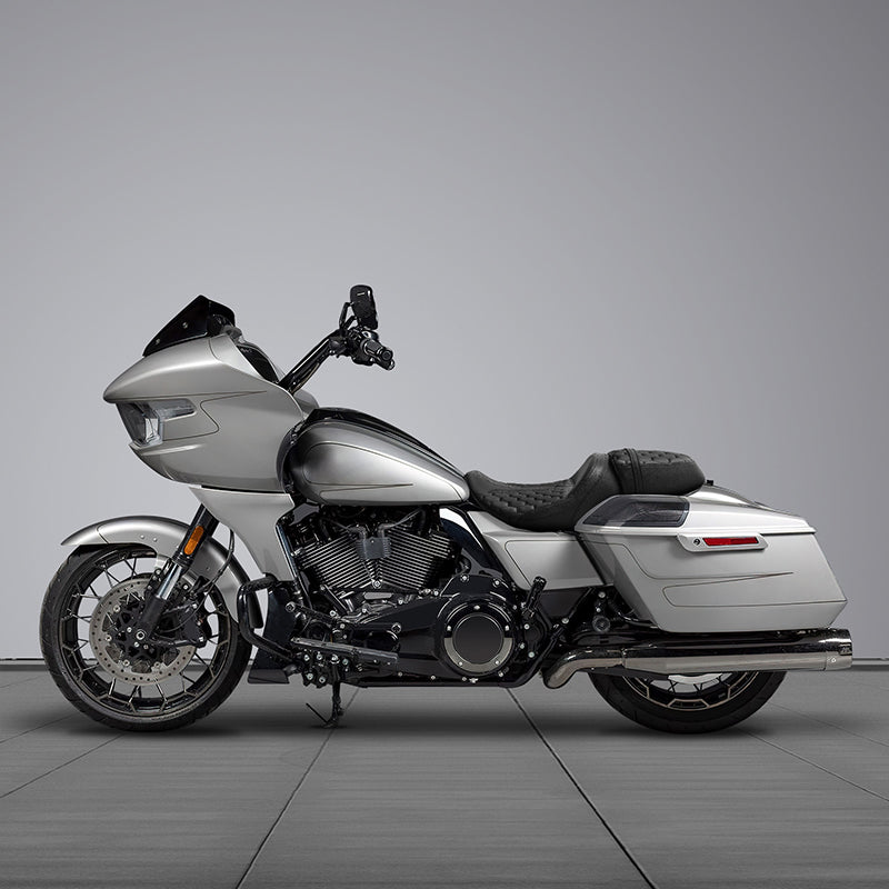 C.C. RIDER Touring Seat Two Piece 2 Up Seat Driver Solo Seat Passenger Seat Honeycomb Stitching For CVO Street Glide CVO Road Glide, 2023-2025