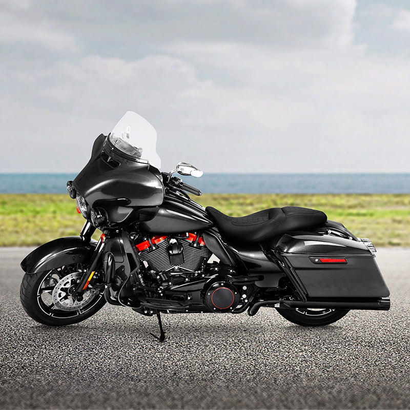C.C. RIDER Touring Seat 2 up Seat Driver Passenger Seat Honeycomb Stitching For Harley Touring Street Glide Road Glide Electra Glide, 2008-2023