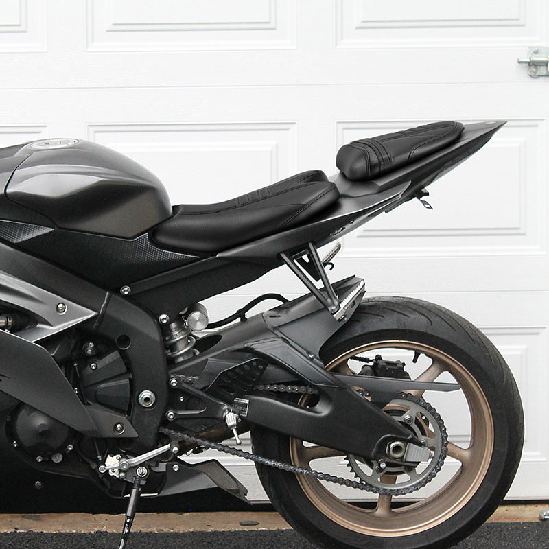 C.C. RIDER YZF R6 Front And Rear Seat For YAMAHA R6 YZFR6 Black Carbon Fiber Stitching, 2008-2016