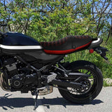 C.C.RIDER Kawasaki Z900RS ERGO Seat Genuine Z900RS Cafe 2 up Seat Black Red Lattice Stitch Fits Kawasaki Z900RS 2018-2025