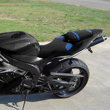 C.C. RIDER YZF R1 Front And Rear Seat For YAMAHA YZFR1 Black Blue Carbon Fiber Combination, 2004-2006