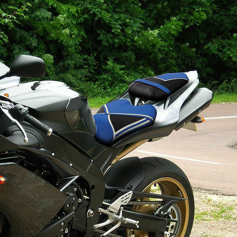 C.C. RIDER YZF R1 Front And Rear Seat For YAMAHA YZFR1 Black Blue White Joining Design, 2007-2008
