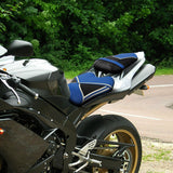C.C. RIDER YZF R1 Front And Rear Seat For YAMAHA YZFR1 Black Blue White Joining Design, 2007-2008