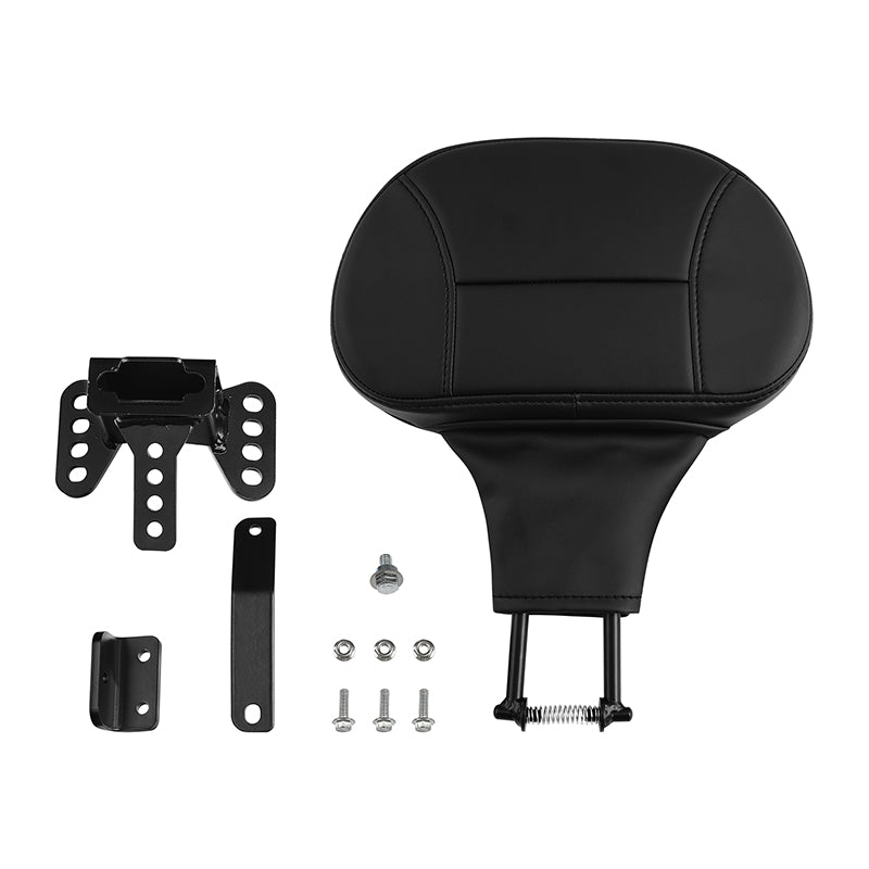 C.C. RIDER Rider Backrest Phone Pocket 2 Up Seat Driver Backrest Pad For Harley Touring CVO Street Glide Road Glide Electra Glide Road King, 1988-2025