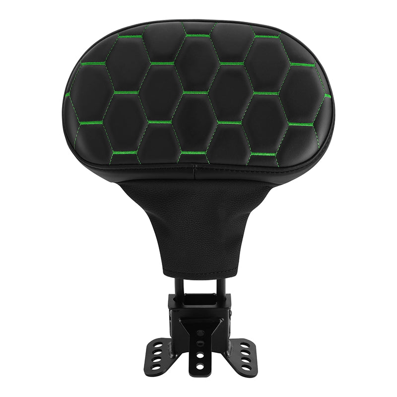 C.C. RIDER Touring Seat Driver Passenger Seat With Backrest For Harley CVO Road Glide Electra Glide Street Glide Road King, Black Green, 2014-2023
