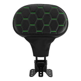 C.C. RIDER Touring Seat Driver Passenger Seat With Backrest For Harley CVO Road Glide Electra Glide Street Glide Road King, Black Green, 2014-2023
