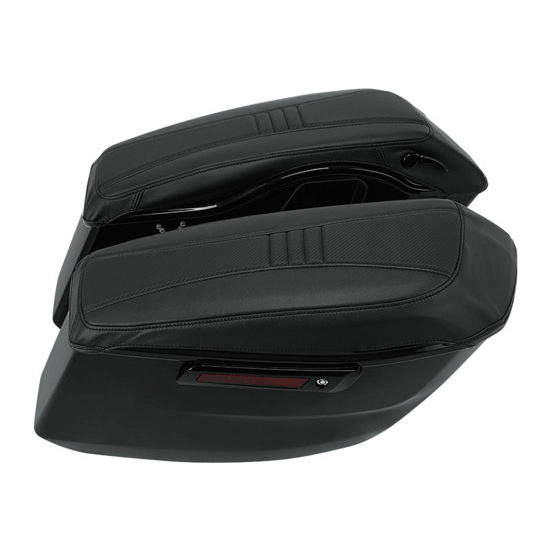 C.C. RIDER Saddlebag Lid Covers Black Carbon Fibers Protect Saddlebags For Harley Touring CVO Street Glide CVO Road Glide 2023-2025