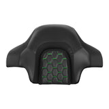 C.C. RIDER Touring Seat Driver Passenger Seat With Backrest For Harley CVO Road Glide Electra Glide Street Glide Road King, Black Green, 2014-2023