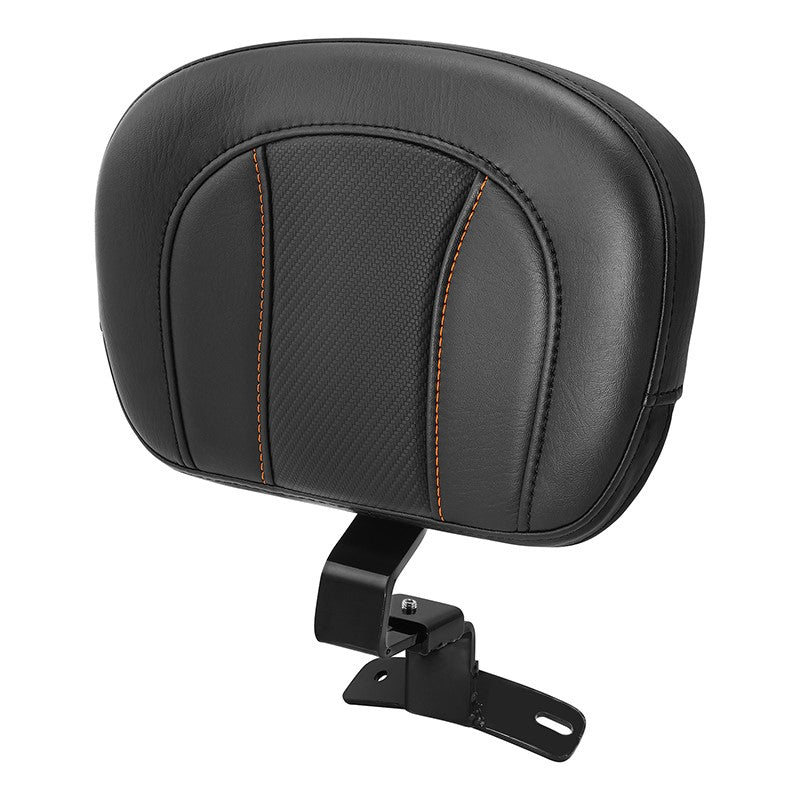 C.C. RIDER Touring Seat Two Piece Low Profile Driver Passenger Seat With Backrest For Road Glide Street Glide Road King, Black Orange, 2009-2023
