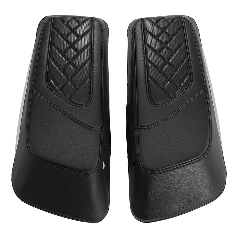 C.C. RIDER Saddlebag Lid Covers Lattice Stitching For Harley Touring Street Road Glide 2014-2023