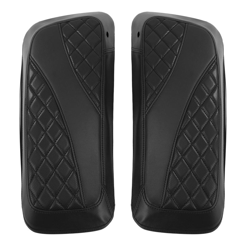 C.C. RIDER Saddlebag Lid Covers Lattice Stitching For Harley Touring Street Road Glide 2014-2023