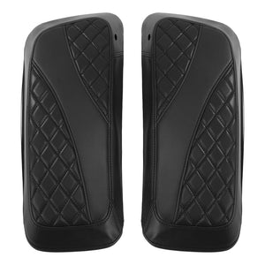 C.C. RIDER Saddlebag Lid Covers Lattice Stitching For Harley Touring Street Road Glide 2014-2023