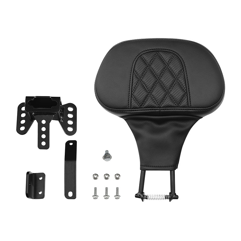 C.C. RIDER Rider Backrest 2 Up Seat Driver Backrest Pad Rally For Harley Touring CVO Street Glide Road Glide Electra Glide Road King, 1988-2025