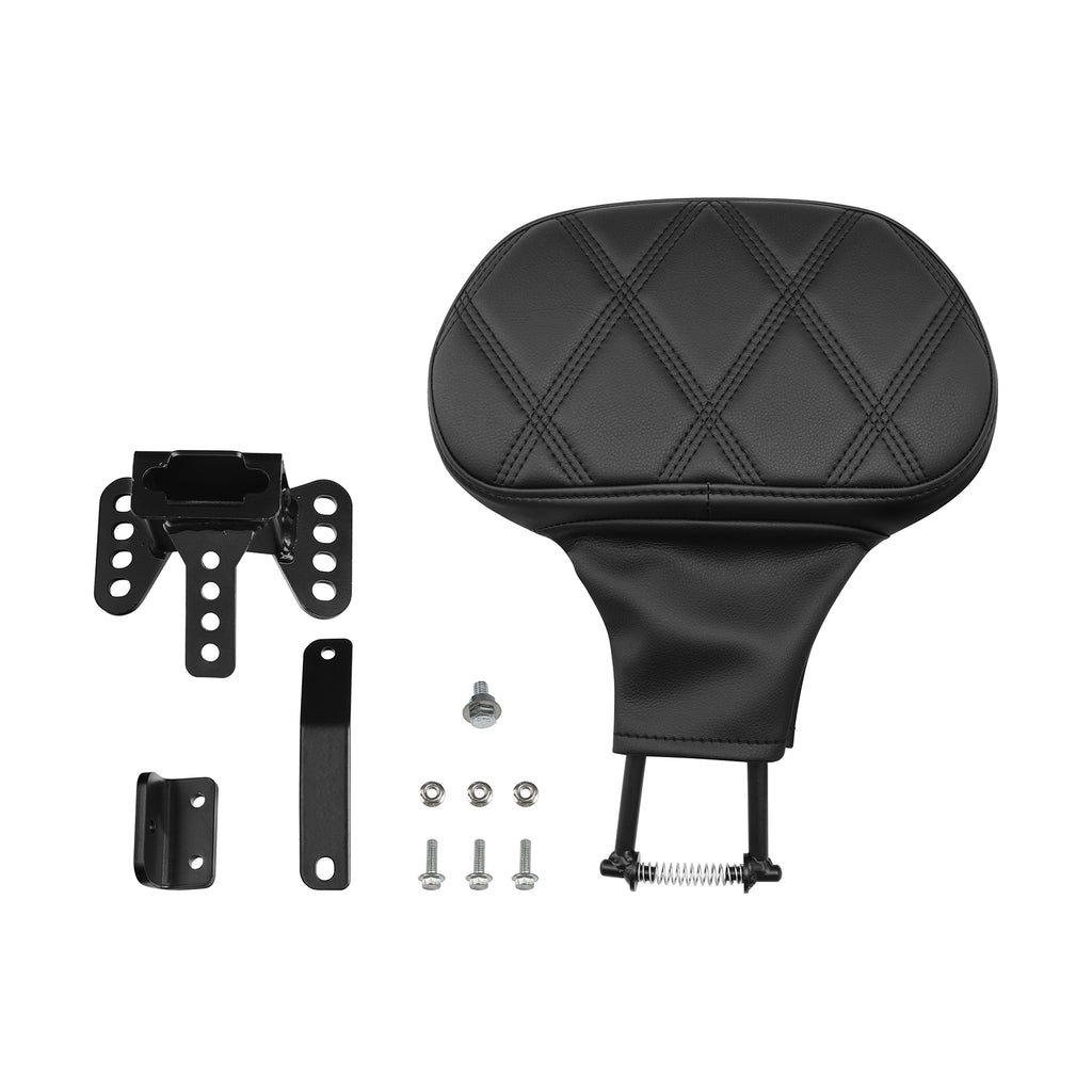 C.C. RIDER Rider Backrest 2 Up Seat Driver Backrest Pad For Harley Touring CVO Street Glide Road Glide Electra Glide Road King, 1988-2025