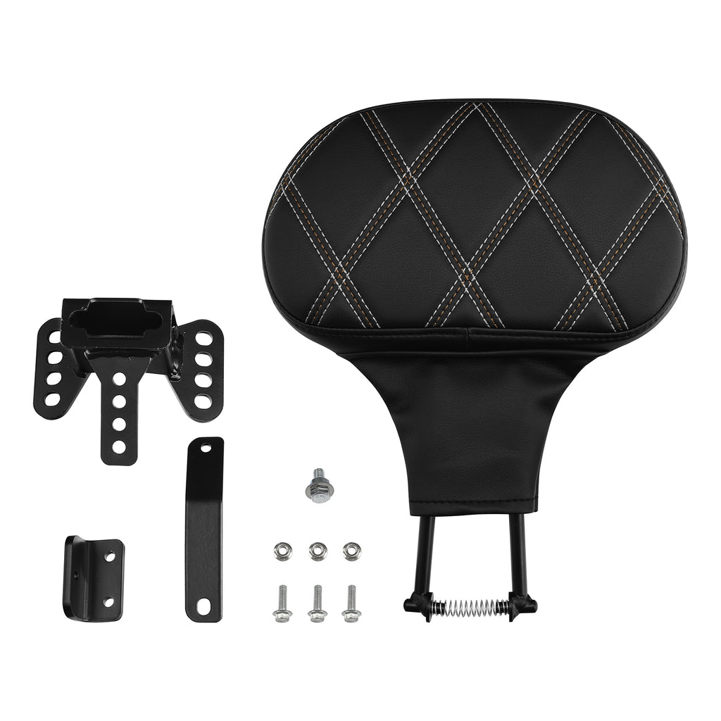 C.C. RIDER Rider Backrest 2 Up Seat Driver Backrest Pad For Harley Touring CVO Street Glide Road Glide Electra Glide Road King, 1988-2025