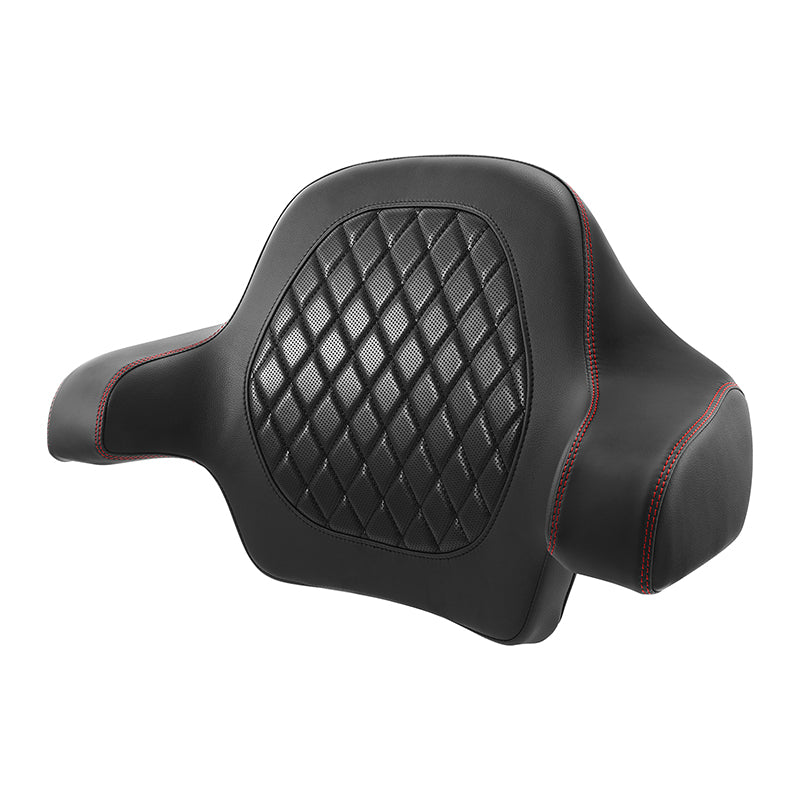 C.C. RIDER Touring Seat Driver Passenger Seat With Backrest For Harley CVO Road Glide Electra Glide Street Glide Road King, Black Red, 2014-2023
