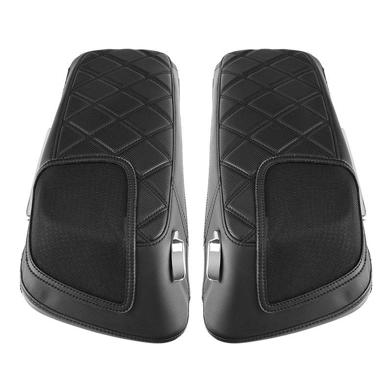 C.C. RIDER Speakers Saddlebag Lid Covers Lattice Stitching Protect Saddlebags For Harley Touring Street Glide CVO Road Glide CVO 2014-2024