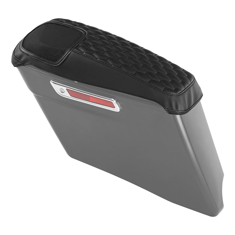 C.C. RIDER Speakers Saddlebag Lid Covers Honeycomb Stitching Protect Saddlebags For Harley Touring Street Glide CVO Road Glide CVO 2014-2024
