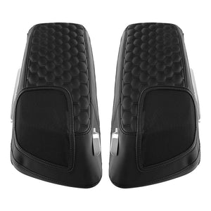 C.C. RIDER Speakers Saddlebag Lid Covers Honeycomb Stitching Protect Saddlebags For Harley Touring Street Glide CVO Road Glide CVO 2014-2024