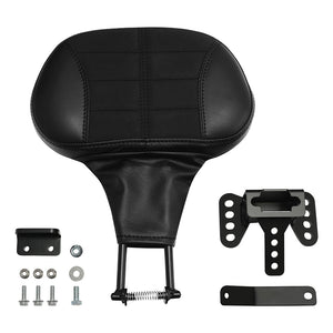 C.C. RIDER Rider Backrest 2 Up Seat Driver Backrest Pad Alcantara Leather For Harley Touring CVO Street Glide Road Glide Electra Glide Road King, 1988-2025