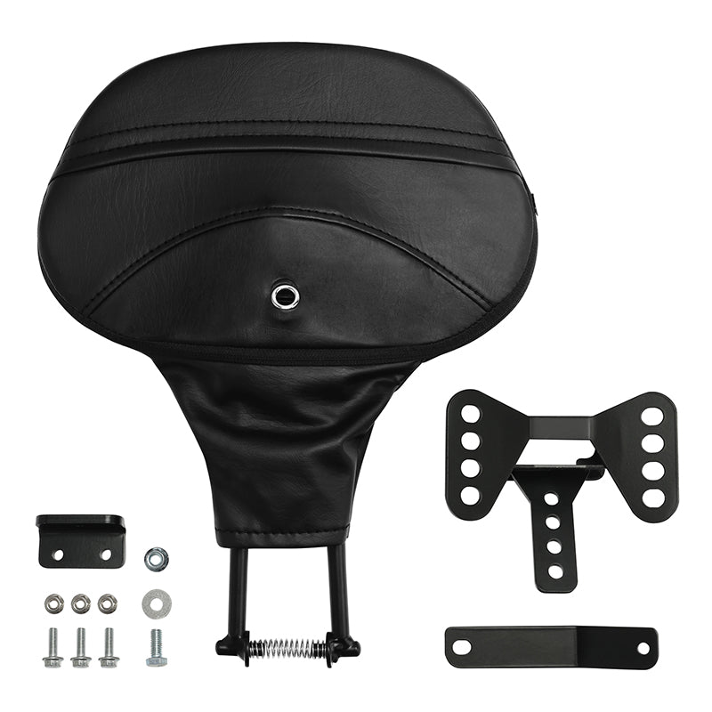 C.C. RIDER Rider Backrest 2 Up Seat Driver Backrest Pad Alcantara Leather For Harley Touring CVO Street Glide Road Glide Electra Glide Road King, 1988-2025