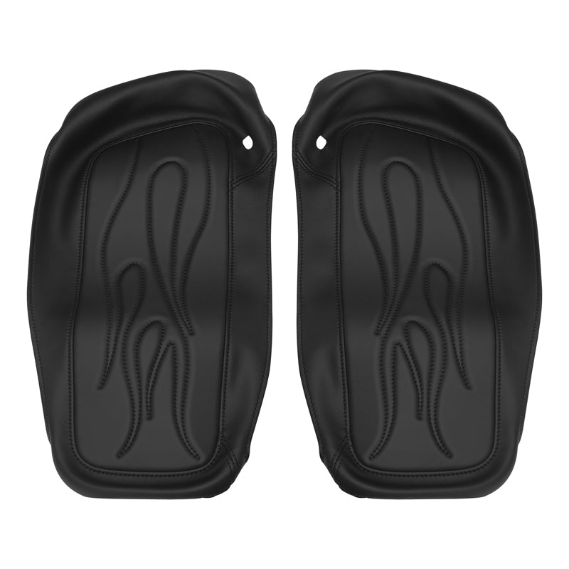 C.C. RIDER Saddlebag Lid Covers Fire Stitching For Harley Touring Street Road Glide 2014-2023