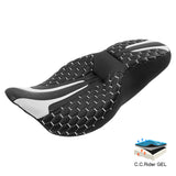 Gel Seat C.C. RIDER Touring Seat 2 up Seat Driver Passenger Seat For Harley Touring Street Glide Road Glide Electra Glide Honeycomb Stitiching, 2008-2024
